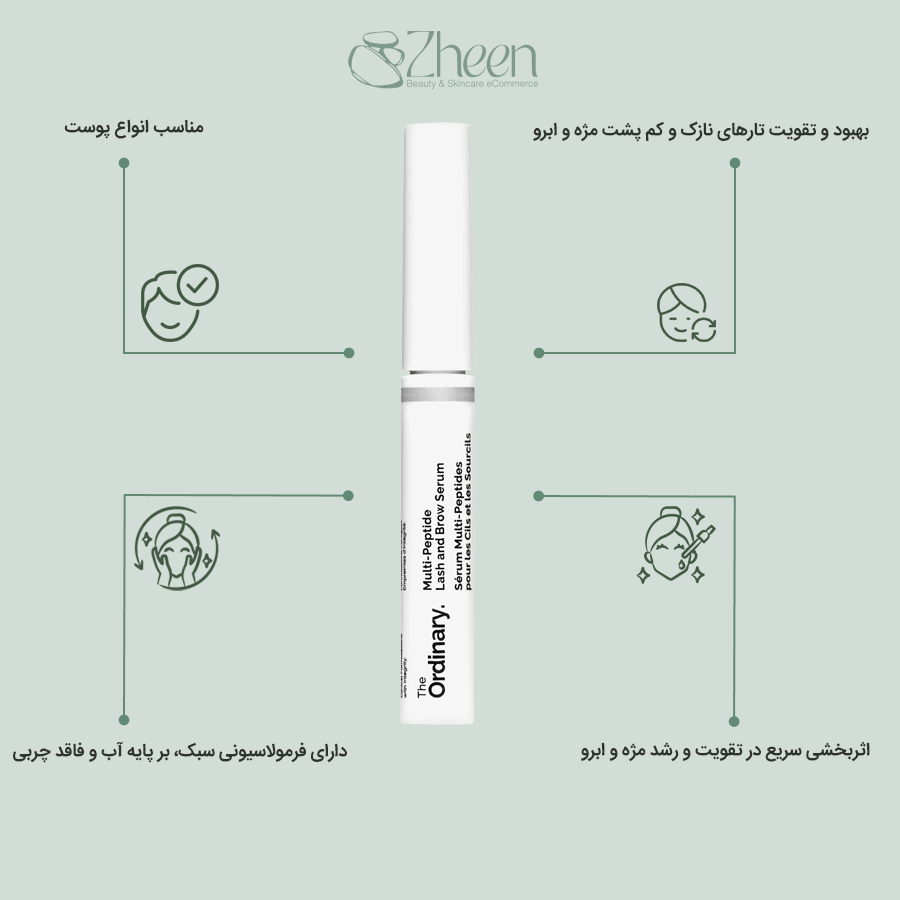 سرم تقویت کننده مژه و ابرو مولتی پیتاید اوردینری 5 میل